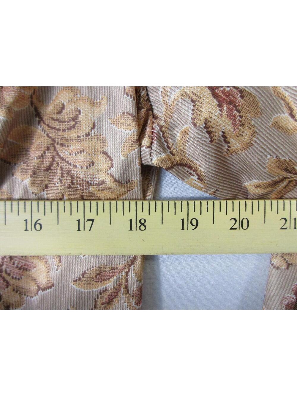 Carol Henry Womens Stretch Floral Blouse Long Sleeve Collared Size 36 Beige - Picture 2 of 6